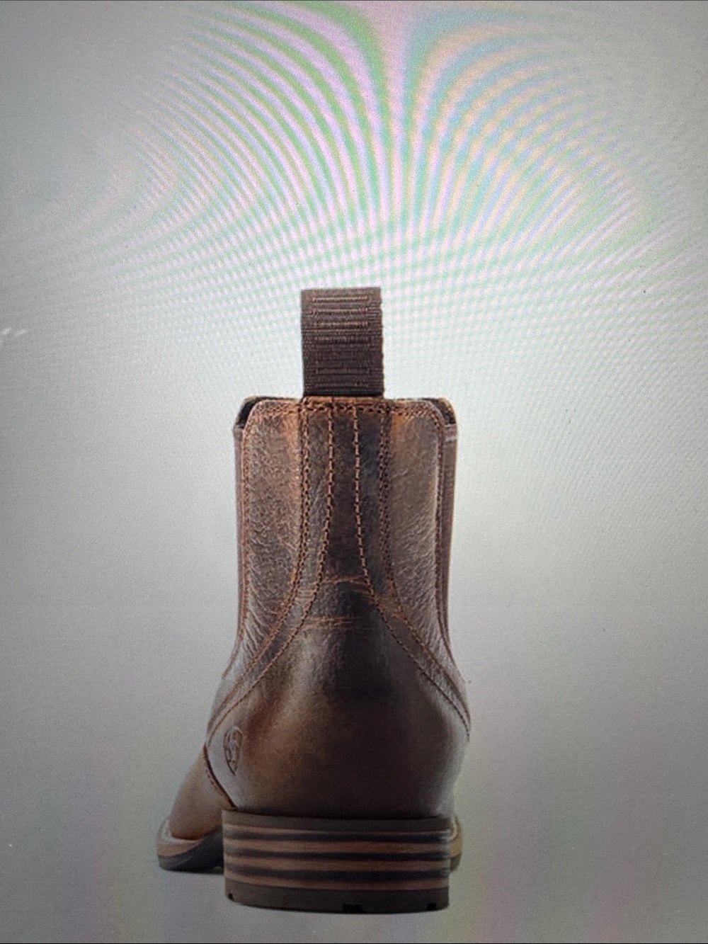 Ariat Brown Leather Hybrid, Low Boy Wide Square Toe Chelsea Boot - Picture 6 of 15